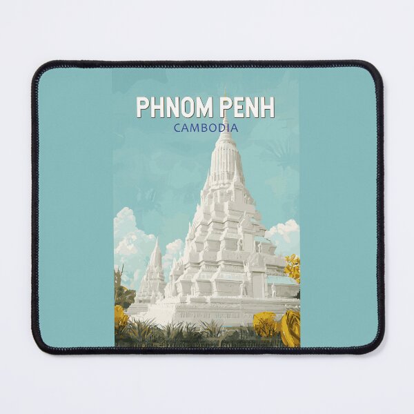 Item preview, Phnom Penh Cambodia Illustration Travel Art Vintage designed and sold by KrisSidDesigns.