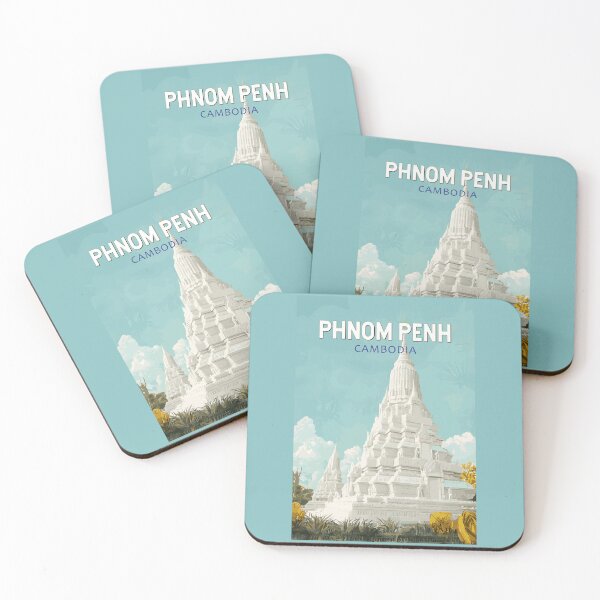 Artikelvorschau, Phnom Penh Kambodscha Illustration Reisekunst Vintage entworfen und verkauft von KrisSidDesigns.