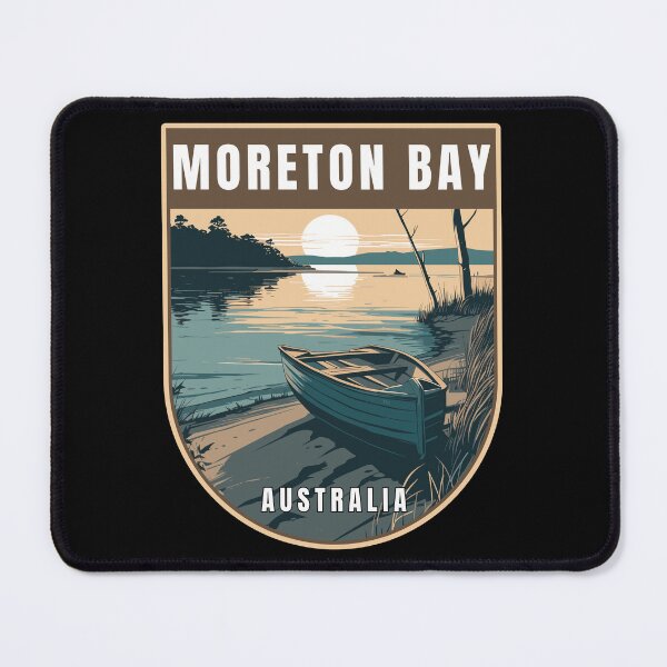 Item preview, Moreton Bay in Queensland Australia Retro Travel Art Badge designed and sold by MaateoDesign.
