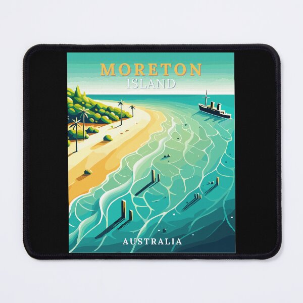 Item preview, Moreton Island in Queensland Australia Retro Travel Art Landscape designed and sold by MaateoDesign.