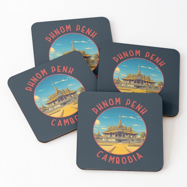 Artikelvorschau, Phnom Penh Kambodscha Retro Distressed Circle entworfen und verkauft von KrisSidDesigns.