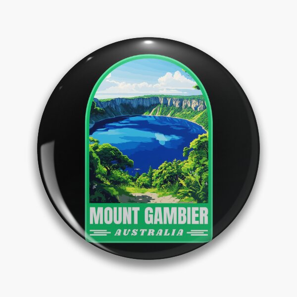 Item preview, Mount Gambier in South Australia Art Travel Badge designed and sold by MaateoDesign.