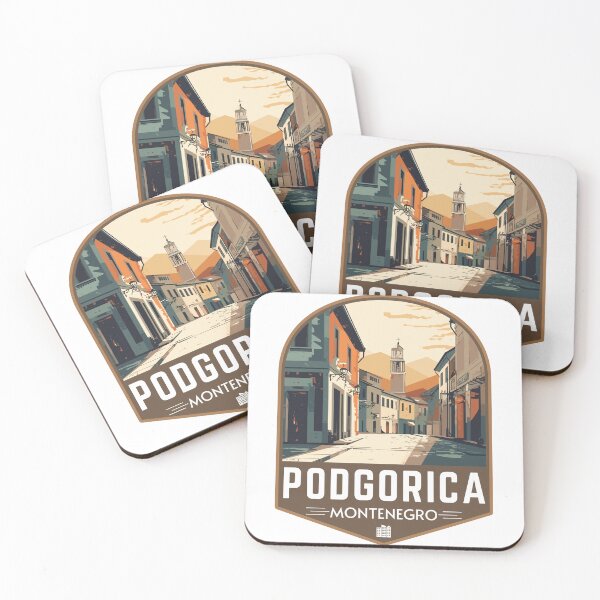Item preview, Podgorica in Montenegro Retro Travel Art Badge designed and sold by MaateoDesign.