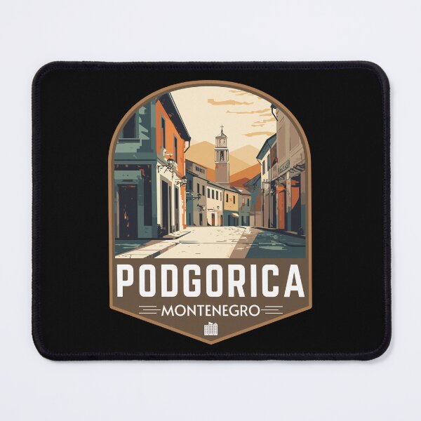 Item preview, Podgorica in Montenegro Retro Travel Art Badge designed and sold by MaateoDesign.