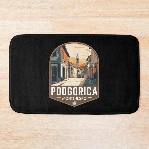 Item preview, Podgorica in Montenegro Retro Travel Art Badge designed and sold by MaateoDesign.