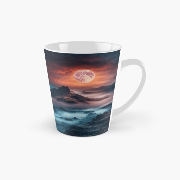 Item preview, Beautiful sunset landscape with high mountain peaks and sun . Dark mode colors.  designed and sold by digoarpi.