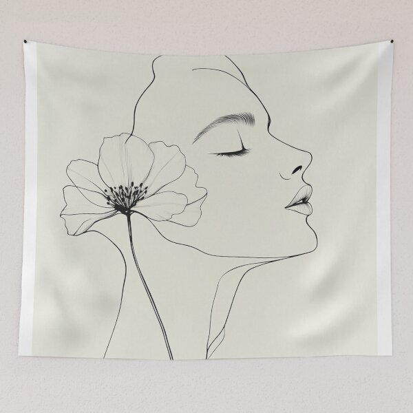 Item preview, Floral Face Minimalist Line Art designed and sold by Pure_Art.