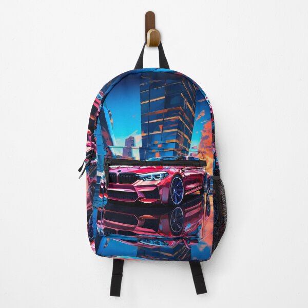 Item preview, Dynamic Sports Sedan Illuminated By Fiery Sunset & Glass Towers designed and sold by RevUpDesign.
