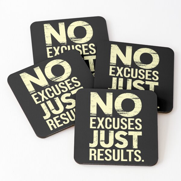 Item preview, No Excuses Just Results Motivational Quote designed and sold by Taans-Creation.