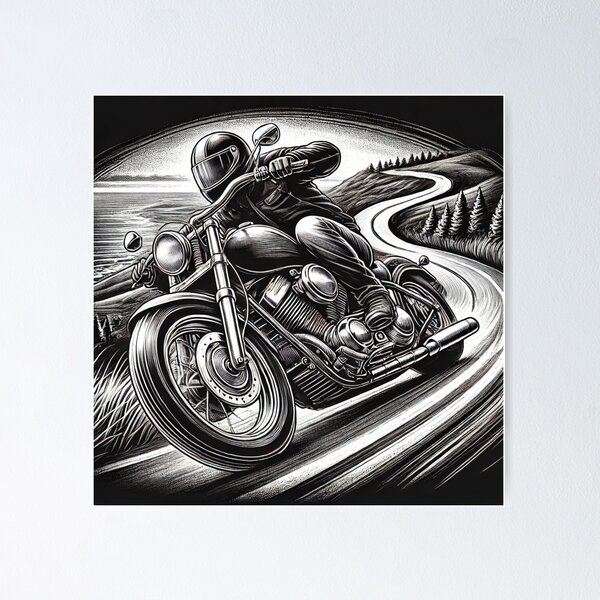 Item preview, A rider taking on curves designed and sold by LukiShopPL.