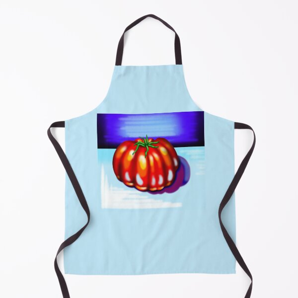 Artikelvorschau, Saftige rote Tomate, mit gelben Licht, auf einem dunkelblauen, und hellblauen Hintergrund entworfen und verkauft von katecheerycake.