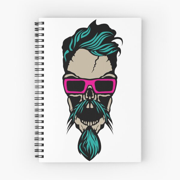 Item preview, skull hipster mustache beard bearded futuristic glasses designed and sold by Achille3777.