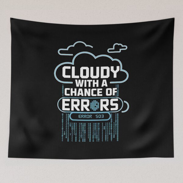 Item preview, Cloudy with a Chance of Errors - Funny Tech Weather Design designed and sold by pixelpopplanet.