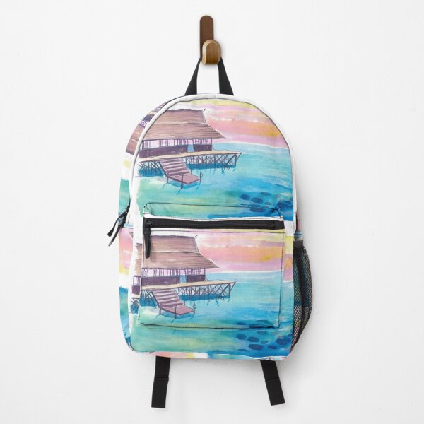 Item preview, Overwater South Seath Bungalow Serenity Under a Sunset Sky designed and sold by artshop77.