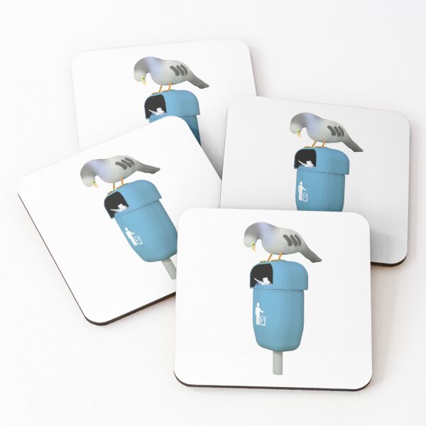 Item preview, Little pigeon looks into the trash can designed and sold by FaniaKatz.