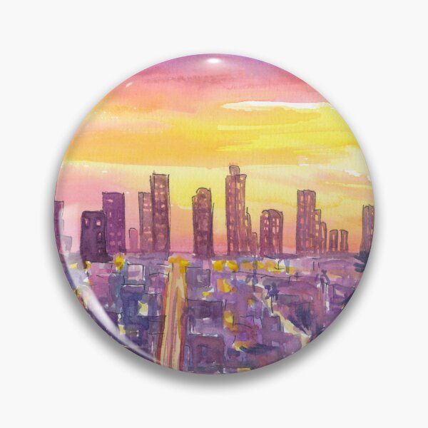 Item preview, Golden City of Angels Sunset Over Vibrant Downtown Skyline designed and sold by artshop77.