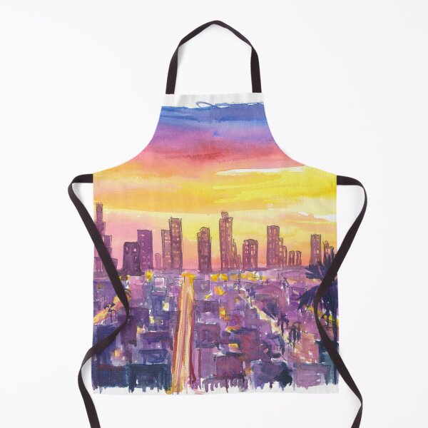 Item preview, Golden City of Angels Sunset Over Vibrant Downtown Skyline designed and sold by artshop77.