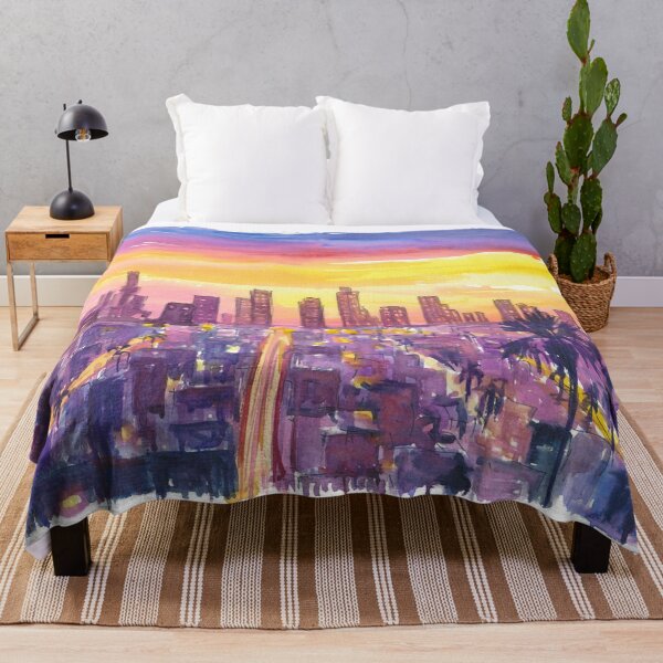 Item preview, Golden City of Angels Sunset Over Vibrant Downtown Skyline designed and sold by artshop77.