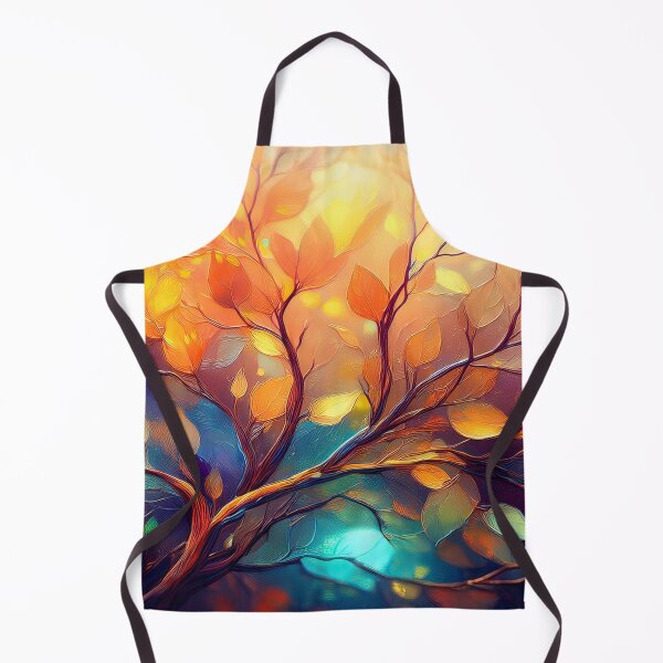 Aperçu de l'œuvre Peinture à l'huile pastel à motifs feuillus abstraits, botaniques, design nature aux couleurs arc-en-ciel vibrantes, touches de peinture à l'huile et coups de pinceau, décor d'automne chaleureux créée et vendue par navitalidesign.