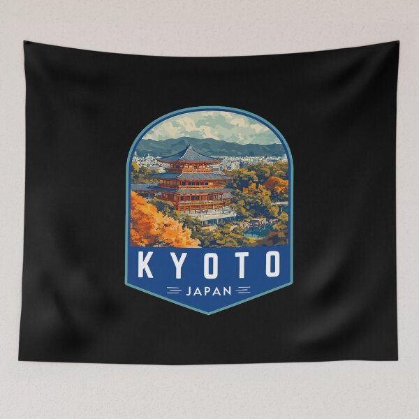 Item preview, Kyoto in Japan Retro Travel Art Badge designed and sold by MaateoDesign.