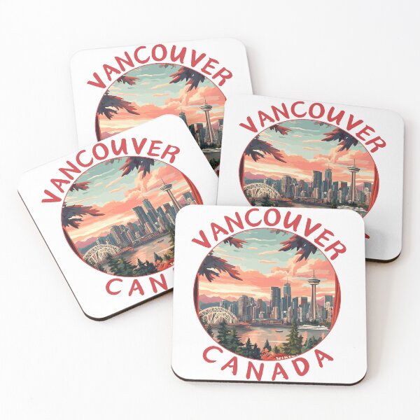Item preview, Vancouver in Canada Retro Vector Travel Art Landscape designed and sold by MaateoDesign.