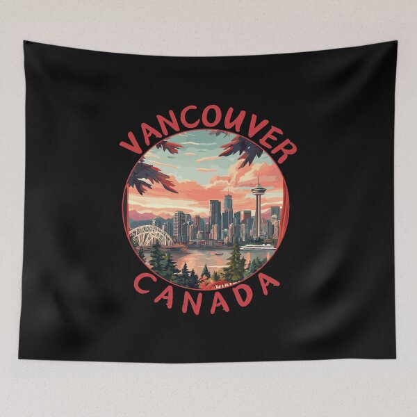 Item preview, Vancouver in Canada Retro Vector Travel Art Landscape designed and sold by MaateoDesign.