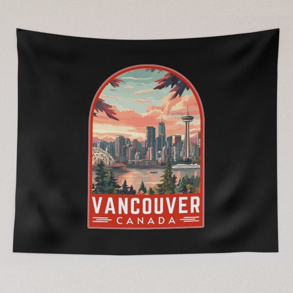 Item preview, Vancouver in Canada Retro Vector Travel Art Emblem designed and sold by MaateoDesign.