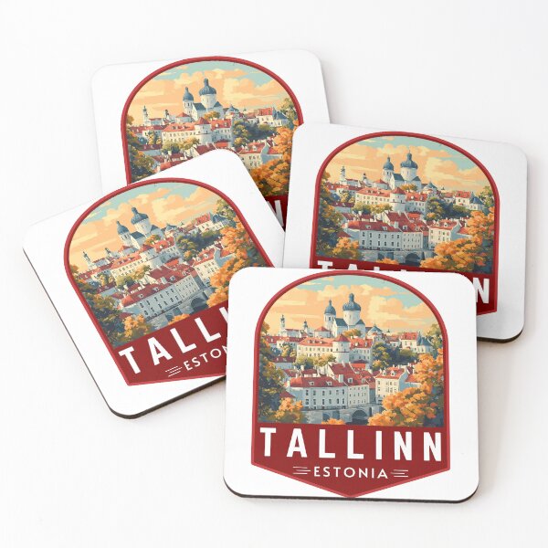Item preview, Tallinn in Estonia Retro Travel Art Badge designed and sold by MaateoDesign.