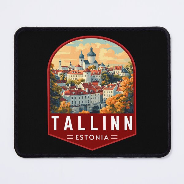 Item preview, Tallinn in Estonia Retro Travel Art Badge designed and sold by MaateoDesign.