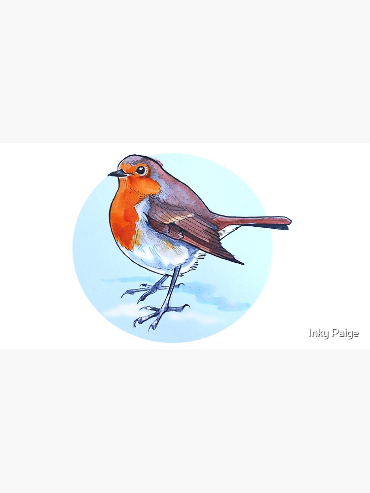 Aperçu 6 sur 6. Bob avec l'œuvre Illustration aquarelle du petit rouge-gorge effronté créée et vendue par InkySwallows.