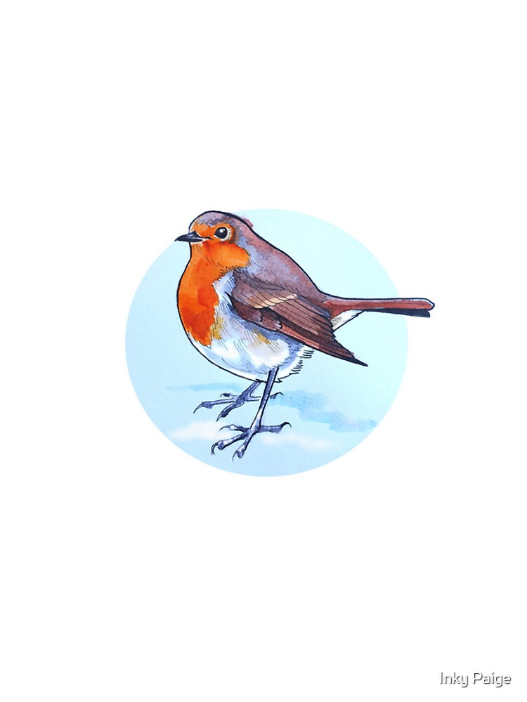 Aperçu 4 sur 4. Coque iPhone avec l'œuvre Illustration aquarelle du petit rouge-gorge effronté créée et vendue par InkySwallows.