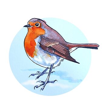 Aperçu de l'œuvre Illustration aquarelle du petit rouge-gorge effronté de Inky Paige