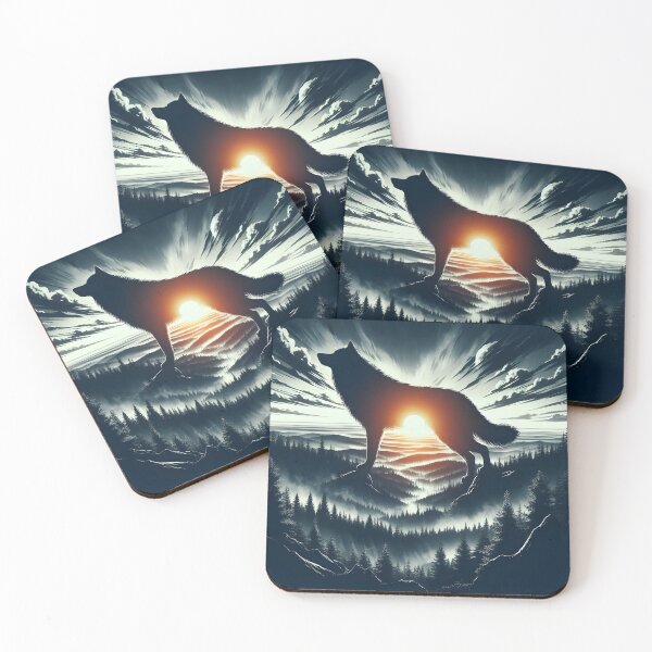 Item preview, Giant Wolf and Sunset, Ai Generated Art  designed and sold by ACC .
