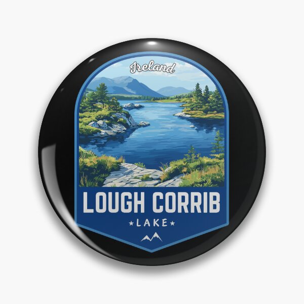 Item preview, Lough Corrib Lake in Ireland Retro Travel Art Emblem designed and sold by MaateoDesign.