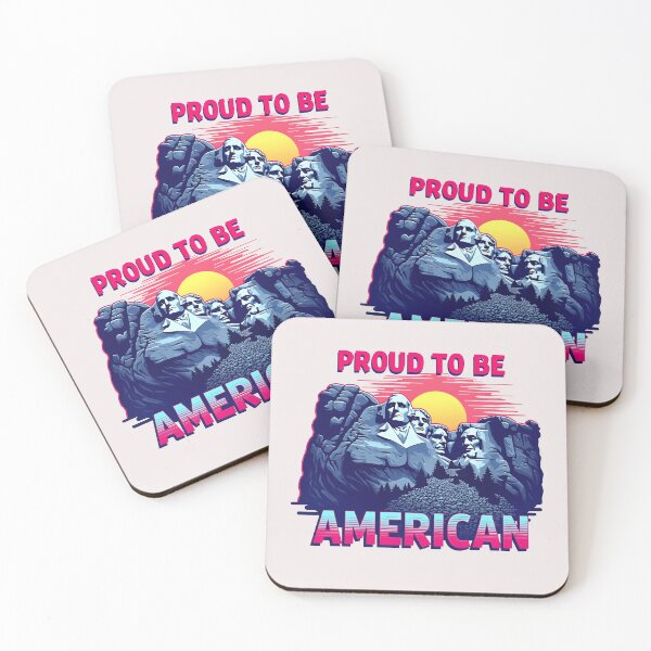 Item preview, Proud to be American: Mount Rushmore in Retrowave Aesthetics designed and sold by RetroTraveller.