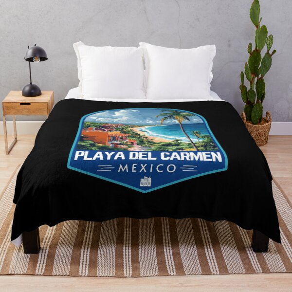 Item preview, Playa del Carmen in Quintana Roo Mexico Retro Travel Art Badge designed and sold by MaateoDesign.