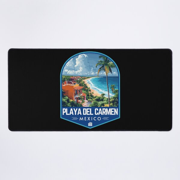 Item preview, Playa del Carmen in Quintana Roo Mexico Retro Travel Art Badge designed and sold by MaateoDesign.