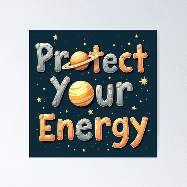 Item preview, Protect your energy Aura Quote inspirational saying stars space  designed and sold by VictoryFor2025.