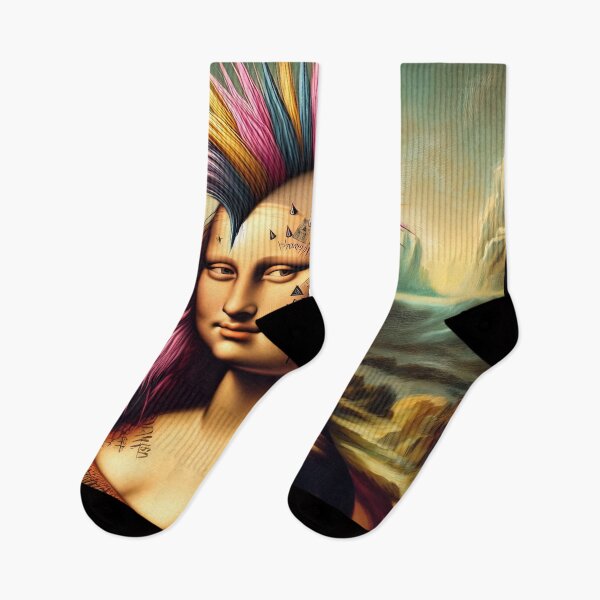 Item preview, Mona Lisa as a Punk Rock Star designed and sold by Retr0Tshirts.