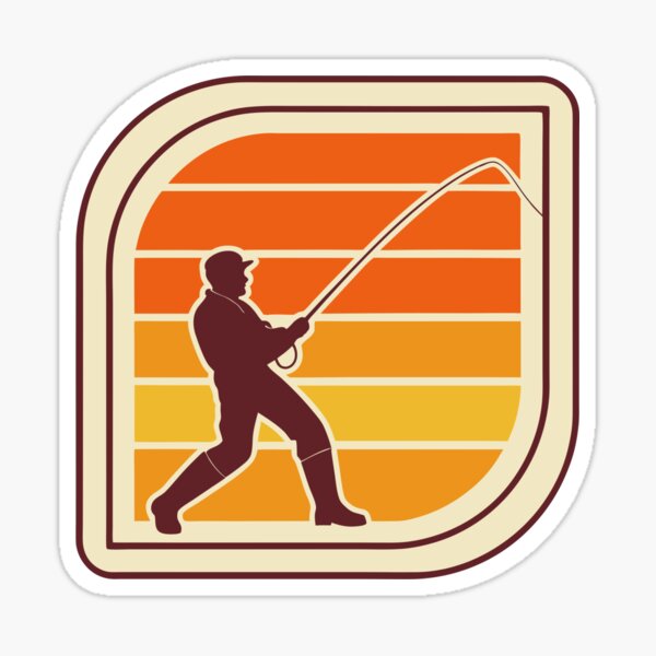 Item preview, 70s Retro Fishing Silhouette | Vintage Fisherman Design designed and sold by digitalscrabble.