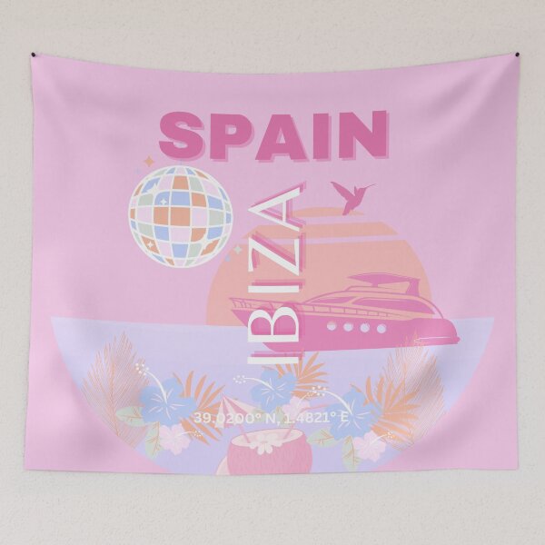 Item preview, Ibiza, Spain, Travel Art, Preppy Art, Pink designed and sold by Magic Love Art Print.