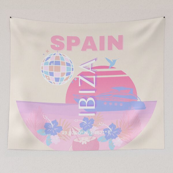 Item preview, Ibiza, Spain, Travel Art, Preppy Art, Pink designed and sold by Magic Love Art Print.