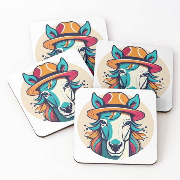 Item preview, Colorful Abstract Horse with a Stylish Hat – Vibrant Artistic Illustration designed and sold by ForeverPrintsOK.