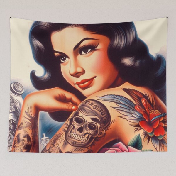 Item preview, Cute Tattooed Woman designed and sold by PulpVintage.
