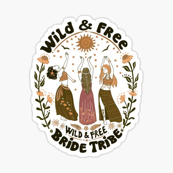 Wild & Free Bachelorette Party Design Sticker