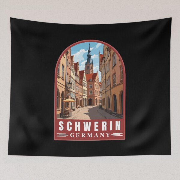 Item preview, Schwerin in Mecklenburg-Vorpommern Germany Vector Travel Emblem designed and sold by MaateoDesign.
