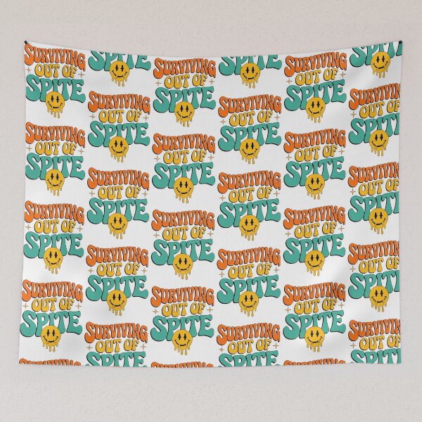 Item preview, Surviving Out of Spite Groovy Anti Humor Aesthetic Design designed and sold by BunBuntheDog-.