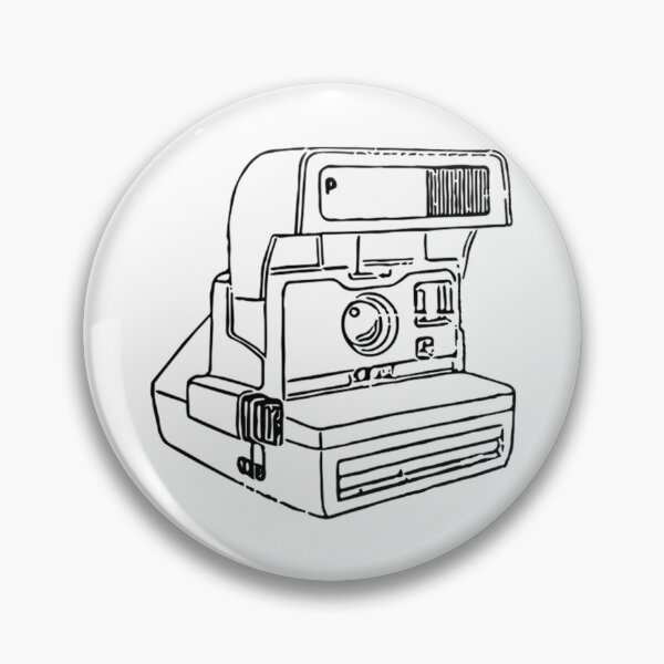 Item preview, 80's Vintage Instant Camera Drawing  designed and sold by Film Camera Nerds.