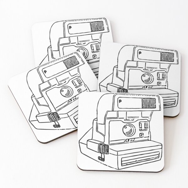 Item preview, 80's Vintage Instant Camera Drawing  designed and sold by Film Camera Nerds.