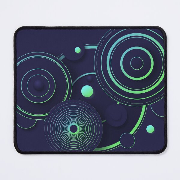 Item preview, Green neon rings, mugs and circles scattered on a dark background designed and sold by Andrey Prokopenko.
